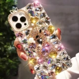 Sparkling Crystal Fox Bling Diamond Phone Case, Luxury Cover for iPhone 14, 15, 13, 11 Pro Max, 12 Pro, 8 Plus, Dustproof