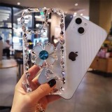 Diamond PC Hard Smart Mobile Phone Case, Back Cover for iPhone 15, 14, 13, 12, 11 Pro, 12, 13 Pro Max, Xr, Xs Max, Xs