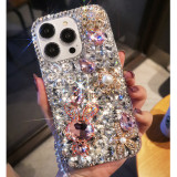 Luxury Bling Soft Case with Rhinestones Diamonds for iPhone, Lovely Bear Cover for iPhone 14, 13, 12, 15 Pro, XS MAX, XR, Plus