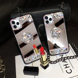 Luxury Glitter Bling Diamond Airbag Stand Cover, Soft Mirror Cover,For iPhone 13, 14, 12, 11, 14Pro Max, X, 15Plus, XR, 14 Plus