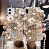 Luxury Color Bling Diamond Flower Crystal Stone Phone Case for iPhone, 14 Plus, 13Pro, 12 Mini, 11 Pro MAX, X, 15, XR Rhinestone