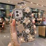 Shiny Rhinestone Cell Phone Case for Women, Diamond Perfume Bottle, Crystal Cover, Suitable for iPhone 15 Pro, Luxury Fashion