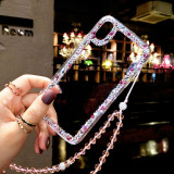 Soft Chain Crystal Phone Case Cover, Bling Rhinestone, Glitter Diamond, Fashion,For iPhone 14Plus, 13, 14Pro, 12Mini, 15Pro MAX,