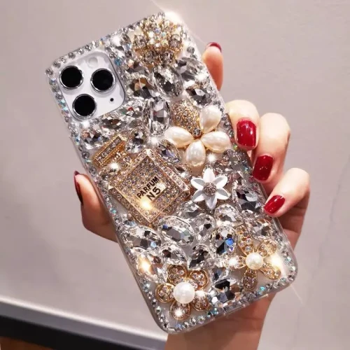 Luxury Sparkling perfume Bottle Diamond Case For iPhone 15 14 13 12 11 Pro Max X XS XR 7 8 Plus Back Cover