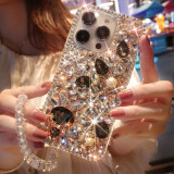 Luxury Bling Soft Case with Rhinestones Diamonds for iPhone, Lovely Bear Cover for iPhone 14, 13, 12, 15 Pro, XS MAX, XR, Plus