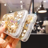 Luxury Silicone Bear Phone Case, Glitter Water Diamond, Cover for iPhone 15, 14, 13, 12, 11 Pro Max, XR, XS Plus, SE 2024,Wome