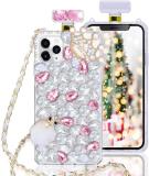 Luxury Rhinestone Perfume Bottle Case, Bling Diamond, Crystal Phone Cover,For iPhone 14Plus, 13, 12Mini, 15 Pro Max, XS, XR, 8,