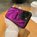Fashion Velvet Plush Cover for iphone 14 PRO MAX 11 12 15 PLUS Soft Fabric Cloth Love Heart Case for iphone 15 PRO MAX 13 PRO