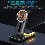 100W 4 in 1 Magnetic Wireless Charger Stand For iPhone 12 13 14 Pro Max Apple Watch Macsafe Fast Charging for Airpods iWatch 7 6
