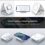 Magnetic 3 in 1 Fast Wireless Charger 15W Foldable Charging Station for iPhone 14 13 12 Pro Max Mini iWatch 8 7 SE AirPods Pro 2