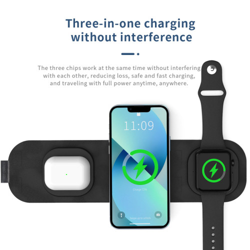 15W 3 in 1 Magnetic Wireless Charger Pad for iPhone 14 13 12 11 Apple Watch 8 7 6 AirPods Fast Wireless Charging Dock Station