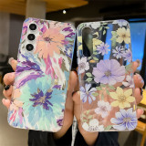 Luxury Flower Transparent Phone Case Clear Cover For Samsung A15 A55 A13 A14 A23 A24 A34 A52 A53 A54 S24 S23 S22 Plus Ultra