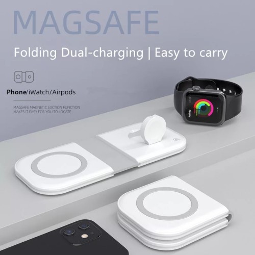 Wireless Chargers Magsafe 2 In 1 15W Fast Charging Duo For iPhone Apple Watch Airpods Folding Magnetic Safe Wireless Chargers