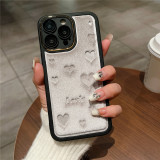Fashion Love Heart Case for iphone 15 PRO MAX 13 PRO Soft Fabric Cloth Velvet Plush Cover for iphone 14 PRO MAX 11 12 15 PLUS