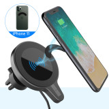 The new model is suitable for Apple iPhone 12 car magnetic wireless charging magsafe15W fast charging mobile phone holder