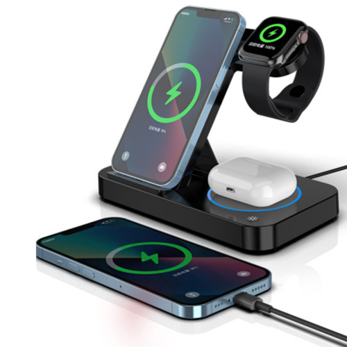 100W 4 in 1 Foldable Wireless Charging Station For iPhone 14 13Pro Apple Watch 7/6 For Watch Chargers 4/3 S22 S21