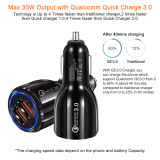 2PC Quick Charge 3.0 Car Charger Cigarette Lighter Socket Adapter QC 3.0 Dual USB Port Fast Charge Car Accessories For Phone DVR