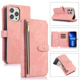 Luxury Zipper Card Wallet Embossed Flower Leather Buckle Cover Phone Case with Strap for Girl Woman for Samsung A05 A15 A35 A55 S24