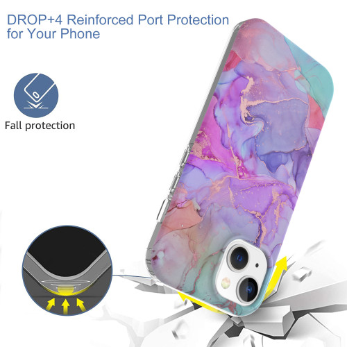 Laser marble anti-fall protective Phone Case For iphone 15 plus pro max S24 plus Ultra S23 FE