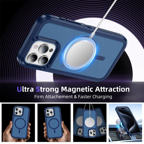 For MagSafe Armor Defender Phone Case For iPhone 15 14 13 12 Pro Max 11 Shockproof Heavy Duty Rugged Magnetic Hybrid Matte Cover
