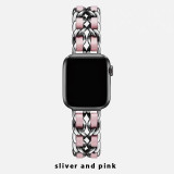 Metal Strap for Apple Watch Band 9 8 Ultra 49mm 7 SE 6 5 41mm 45mm 42mm 44/40mm Women Lady Gold steel Leather Bracelet Wristband