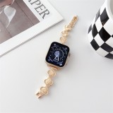 Metal Stainless Steel Strap Creative Four Leaf Clover Groove for Apple Watch Ultra 49mm Fashion Lady Watch Band
