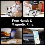 Magnetic Transparent Ring Case For Magsafe For Samsung Galaxy S24 S23 S22 Ultra Plus A52 A54 S23Ultra S22Ultra S 24 Lens Covers