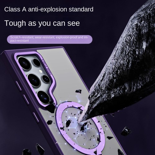 Magnetic WIth Kickstand Plastic Hard Shell Ring S24 + Phone Case for Samsung Galaxy S24 S23 Ultra Plus Fall Protection Cover