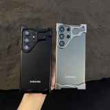 Rimless Aluminum Alloy Bumper Phone Case For Samsung Galaxy S23 S24 Plus Ultra Lens Film Protection Metal Heat Dissipation Cover