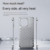 For iphone 14 15 Pro Max Case Metal Aluminum Alloy Ultra thin Heat dissipation Four corner anti fall airbag Protective Cover