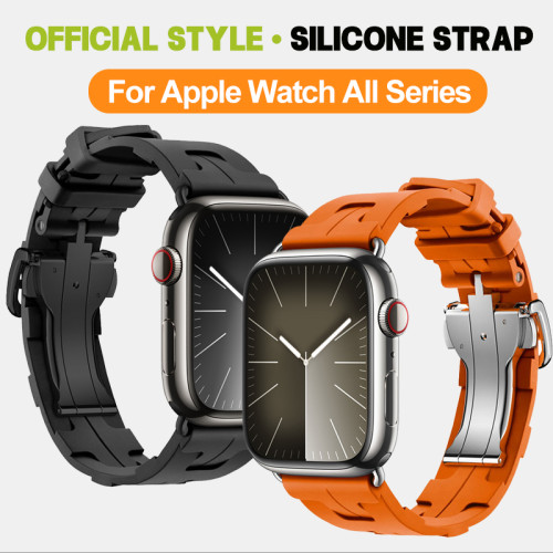 Silicone Band For Apple Watch Ultra 2 49mm 45mm 44 42 41 38mm Strap iWatch 9 8 7 6 5 SE Ultra