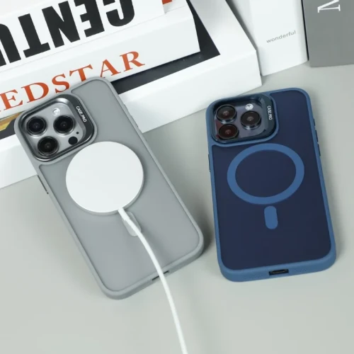 Lens Metal Ring Stand Magsafe Magnetic Phone Case For iPhone 15 12 13 11 14 Pro Max Plus Camera Glass Protection Soft Cover