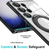 Magnetic Transparent Ring Case For Magsafe For Samsung Galaxy S24 S23 S22 Ultra Plus A52 A54 S23Ultra S22Ultra S 24 Lens Covers