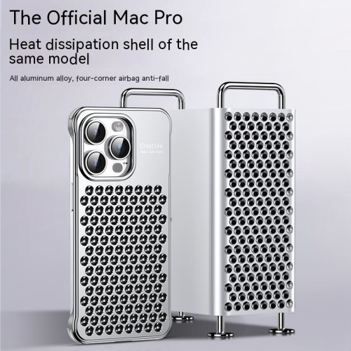 For iphone 14 15 Pro Max Case Metal Aluminum Alloy Ultra thin Heat dissipation Four corner anti fall airbag Protective Cover