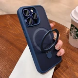 Luxury Magsafe Wireless Charging Case For iPhone 11 12 13 14 15 Pro Max Plus Magnetic Ring Bracket Camera Protection Cover