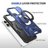 For iphone 11 12 13 14 15 Pro Max Shockproof Armor Stand Holder Ring Cases For iphone 14 15 Plus Magnetic Wireless Charge Cover