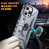 Rugged Armor Shockproof Case For iPhone 13 12 11 14 15 Pro Max Xs XR X 8 7 6s Plus SE 2022 Magnetic Metal Ring Holder Back Cover