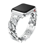 Metal Belt Women Bracelet for Apple Watch Band Series 9 8 7 6 SE 5 4 Diamond Cowboy Chain Strap Ultra 2 49mm 41mm 45mm 40mm 44mm
