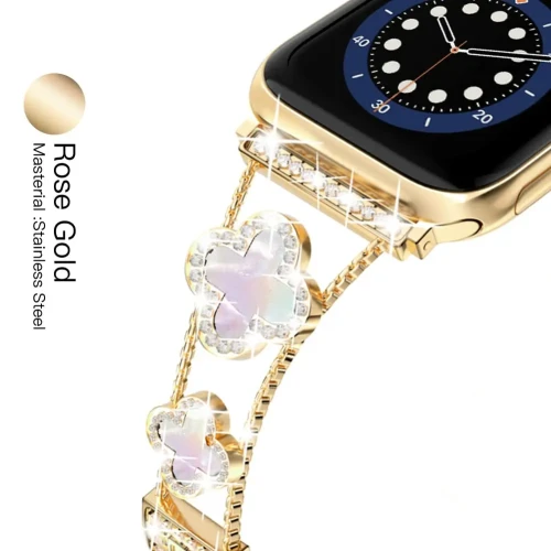 Metal Watch Band Women Diamond Bracelet Strap Belt for Apple Watch Ultra2 49/45/44/42/41/40/38mm Iwatch Series 8 7 SE 6 5 4 3