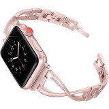 Stainless Steel Strap for Apple Watch 40mm 41mm 44mm 45mm Band IWatch Series SE 9/8/7/6/5/4/3 Women Dressy Jewelry