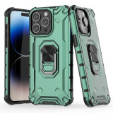 Shockproof Armor Bumper Metal Finger Ring Holder Phone Case For iPhone 15 13 14 Pro Max Plus Hybrid Magnetic Stand Bracket Cover