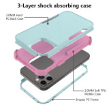 3 Layer Case for iPhone 15 14 13 Pro Max Mini 12 Pro 11 15Plus 7 8 Plus SE 2020 Luxury Armor Shockproof Soft Bumpers Hard Cover