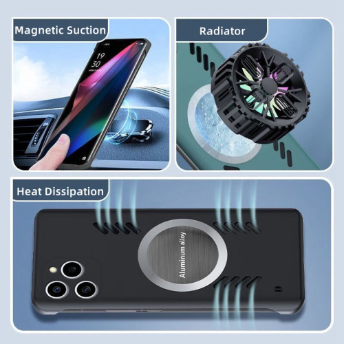 Cooling PC Case For iPhone 14 13 12 11 Plus Pro Max X XS XR Magsafe Magnetic Frameless Graphene Anti fall Phone Cover