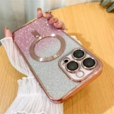 Glitter Plating Magnetic Phone Case  For iPhone 15 14 13 12 11 Pro Max 15 Plus Magsafe  Bling Colorfull Wireless Charging Cover