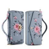 Luxury Floral Leather Wallet Case For Samsung Galaxy S23 S22 Plus Note20 Ultra Cover Detached Handbag