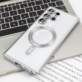 Electroplated With Magsafe Case For Samsung Galaxy S24 S23 S22 S21 Note 20 Ultra S23 FE Soft Magnetic Lens Protection Glass Film