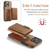 2 In 1 Detachable Magnetic Leather Wallet Phone Case For iPhone 15 14 13 12 11 Pro Max Plus Zipper Card Slot Pocket Holder Cover