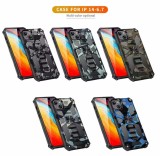 For iPhone 11 12 13 14 15Pro MAX MINI X XR XSMAX XS SE 7 8 PLUS Hybrid Armor Military Grade Camouflage Built-in Kickstand Case
