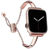 Luxury Watch Band for Apple Watch Series 8 7 41 45mm 6 Se 5 4 Women Diamond Steel Bracelet IWatch Ultra 49mm 44 40 42 38MM Strap