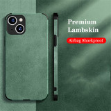 Luxury Shockproof Lambskin PU Leather Case For iPhone 15 13 12 11 14 Pro Max Mini X XS XR 7 8 Plus Retro Soft Shockproof Cover